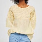 Mango NWT MNG Smocked Smocked Blouse Light Yellow Photo 1