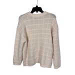 AQUA  Women's Cream Boucle Knit Cardigan Gold Button Front Pockets M‎ Photo 5