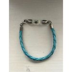 Braided Blue Faux Leather Bracelet with Jenna Name Charm Accessory Photo 2