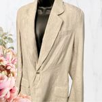 Nili Lotan Vintage Blazer Linen Tan Beige Sz 8 Photo 3