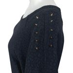 Ichi Dakori Black Textured Studded Spiked Short Sleeve Mini Shift Dress Size M Size M Photo 3