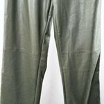NWT Lulus Effortless Edge Vegan Leather Straight Leg Pants in Olive Green Size M Size M Photo 6