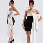 House Of CB  'Jana' Black & Ivory Bow Mini Dress‎ NWOT size M Photo 9