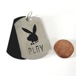 New dog tag style playboy bunny Pendant‎ Silver Photo 1