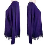 Lane Bryant Sweater 18/20 Purple Boat Neck Long Sleeve Lace Bottom New Photo 5