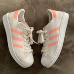 Adidas Superstar white Mesh with Peach stripes size 6 Photo 0