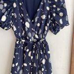 Ted Baker Steviee Polka Dot Puff Sleeve Dress Faux Wrap Dress Navy Photo 6