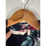 Soft Surroundings Womens Velvet Dark Floral Button Up Top Sz PM Boho Cottagecore Photo 3