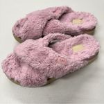 UGG  Pink Fuzz Sugar Cross Slide Sandals Womens 10 Casual Summer Platform Shoes Photo 9
