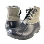 Sperry  Saltwater Women's Grey/Black Leather Lace Up Ankle Rain Duck Boots Size 9 Photo 6