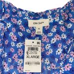 On 34th Floral blouse size xl NWT Blue Photo 2
