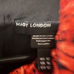 Maggy London  Womens Satin Red Floral Collared ALine Midi Dress sz 12 Euro-Summer Photo 3