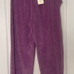 Suzie Kondi Womens Velour High Rise Pocket Pants Sweatpants Lavender Size Small Purple Photo 0