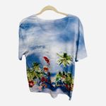 Chico's Hawaiian Scene Short Sleeve TShirt Size 2 (Large) Beach Vacation Resort Photo 3