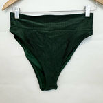 American Eagle aerie high cut cheeky ribbed forest green bikini bottom Large Photo 0