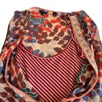 Ted Baker  Layered 100% Silk Sleeveless
Floral and Striped Blouse Women’s Medium Photo 5