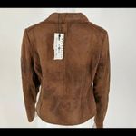 NWT Marrakech Women's Scuba Suede Zoe Moto Jacket distressed Brown SZ Small #74 Photo 4