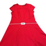 H by Halston  Fit & Flare Dress Women's Size 18W Red Short Sleeve Zip Back Photo 6