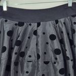 Vila Black Polka Dot Mini Skirt Size Medium Black Velvet Polka Dot Flirty Skirt Photo 4