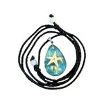 Starfish Light Blue Acrylic Satin Cord Necklace NEW Photo 2