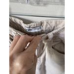 ZARA  Wide Leg High Rise Raw Hem Denim Jeans Bone Tan Size 0 Photo 7