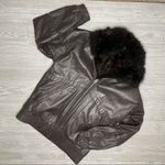 Vintage Maison Blanche leather fur lined jacket coat removable fur vest lining s Brown Photo 3