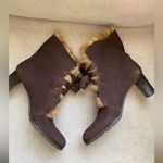 Loft Chocolate Fur-Trimmed Heeled cozy Boots suede 7 Photo 1