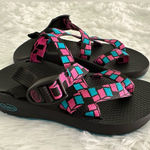 Chacos Chaco Tegu Pink Blue Textile Strappy Classic Sport Sandals‎ Women’s Size 6 Photo 0