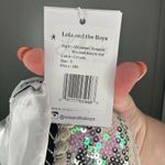 NWT Lola + The Boys Shimmer Sequin Houndstooth Bomber Jacket Silver Size Small Pink Photo 7