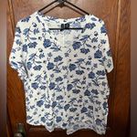 Cynthia Rowley  blue floral tee size 2x Photo 0
