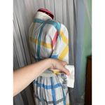 Dress Windowpane plaid shirt dress red blue yellow Size 4 Photo 5