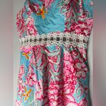Lilly Pulitzer Lily Pulitzer Lenore Lolita dress cutout sunglow breakwater blue print size 2 Photo 2