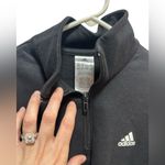 Adidas  Black and white Quarter-Zip Pullover long sleeve crop top Photo 2