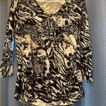 Peter Nygard  Black and Cream‎ Blouse Elegant Top Photo 0