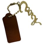 Coach Poppy Script Resin Clear Yellow Hangtag with Brown Leather Hangtag Photo 1