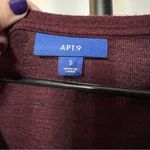 APT 9 Burgundy Red V Neck Oversized Sweater Small Photo 3