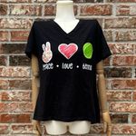 Bella Canvas Peace Love & Tennis  black t shirt / L / Excellent condition Photo 7