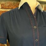 VINTAGE women's navy shirt dress Blue Size 10P Photo 1
