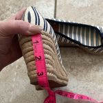 Tory Burch Jackie Striped Peep-Toe Wedge sandal Ivory Navy Photo 13