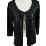 NEW Tucker Size XS Black Sequin Georgette Jacket Silk Lining Butterflies Photo 0