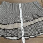lucky in love 13” Layered Tier Tennis Skirt Skort Black White Stripe Medium Photo 7