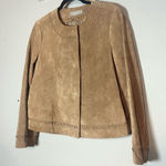 Liz Claiborne Light Brown Suede Blazer Jacket Snap Button 12 Petite Photo 0