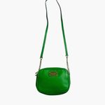 Michael Kors  Charlton Green Leather Gold Push Lock Crossbody Shoulder Bag Purse Photo 2