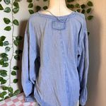 We The Free Blue Distressed Long Sleeve Small Photo 3