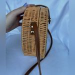 ZARA  Rattan Wicker Circle Snap Closure Crossbody Photo 5