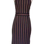 Maeve Anthropologie Meridian Midi Dress Side Slits Textured Chevron Modern Sz S Photo 0