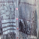 vintage 90s blue patchwork shirt jacket shacket boho western Fall whimsigoth Size M Photo 6