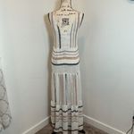l*space L* Striped Maxi Dress White Black Tan Boho Beach Vacation S P V Neck Photo 2
