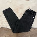 Princess Polly High Rise Distressed Denim Mom Jeans Size 4 Faded Black Photo 1
