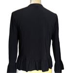 Roz & Ali  cute black jacket open front with cute ruffled hem and sleeves Photo 5